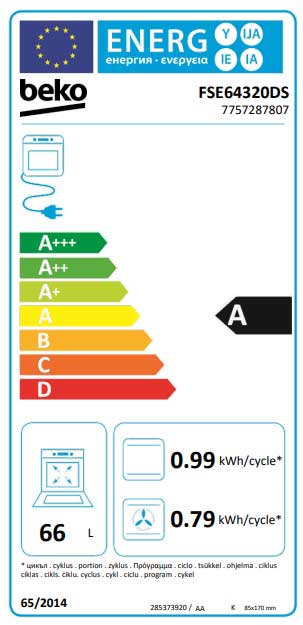 Beko Kombinovani šporet na struju i plin Sa ventilatorskom rernom FSE64320DS - detalj
