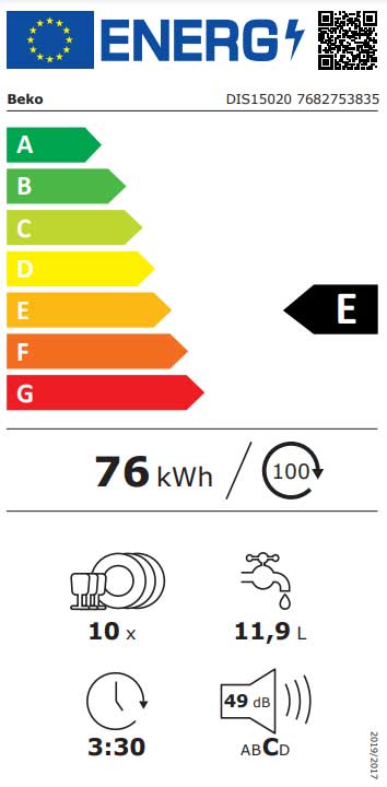 Beko Mašina za pranje sudova 10 kompleta BDFS 15020 X ProSmart inverter - detalj