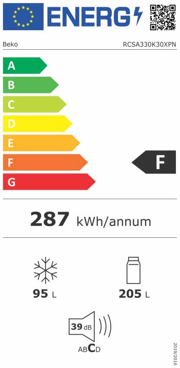 Kombinovani frižider 300L Beko RCSA330K30XPN - detalj