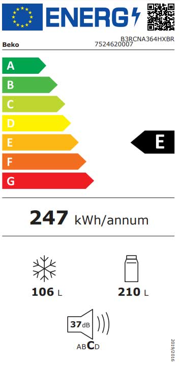 Kombinovani frižider 316L Beko B3RCNA364HXBR - detalj