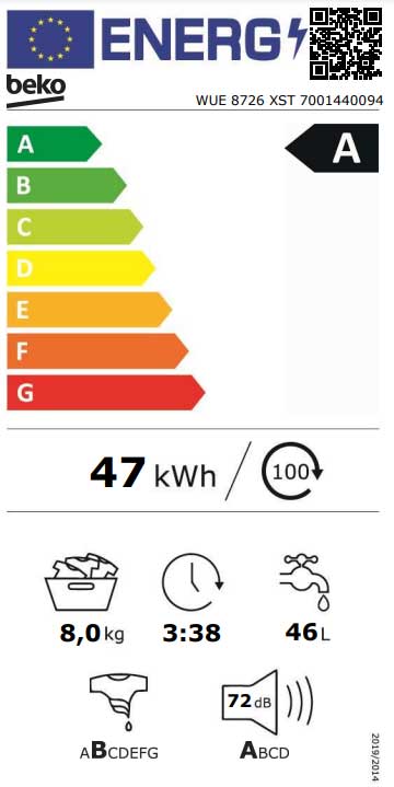 Mašina za pranje veša 8kg Beko WUE 8726 XST - detalj