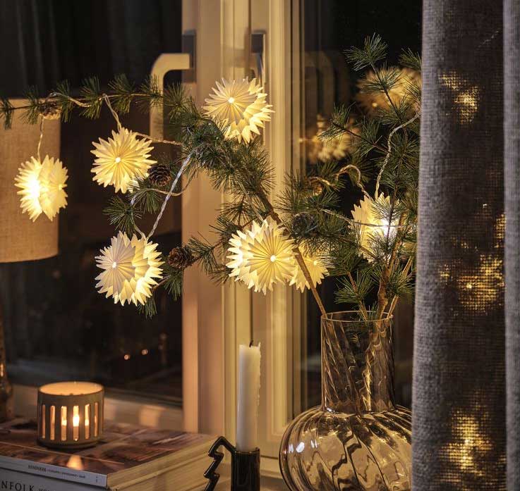 Novogodišnje lampice na baterije Zvezde Sa tajmerom - detalj