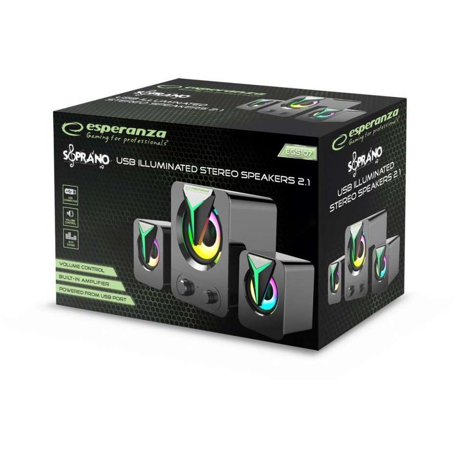 ESPERANZA EGS107 ZVUČNICI USB 2.1 LED - detalj