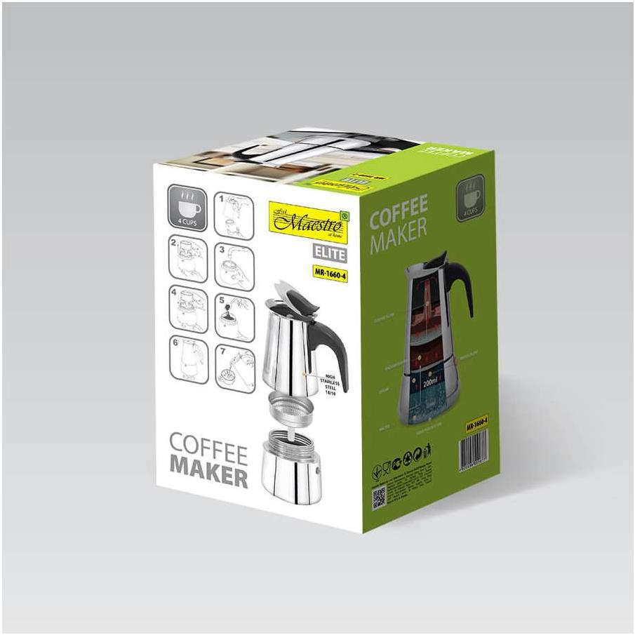 MAESTRO MR1660-4 DŽEZVA ZA ESPRESSO KAFU 4 ŠOLJICE 200ML - detalj