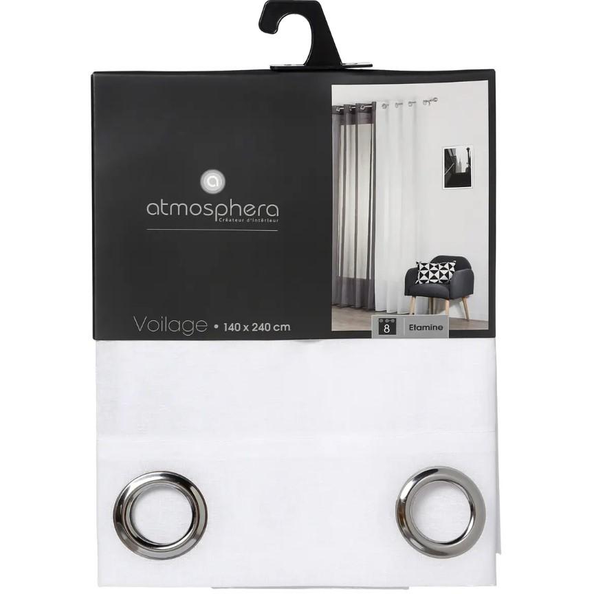 Atmosphera Zavesa Etamine 140x240cm Poliester Bela - detalj
