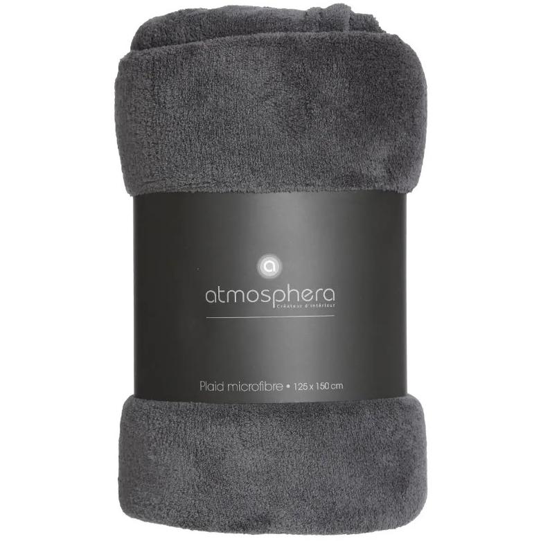 Atmosphera Ćebe 150x125cm, 0.530 Kg Poliester Tamno Siva - detalj