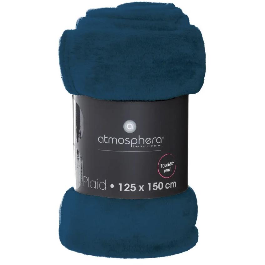 Atmosphera Ćebe Flanel 150x125cm 0.477 Kg Poliester Plava - detalj