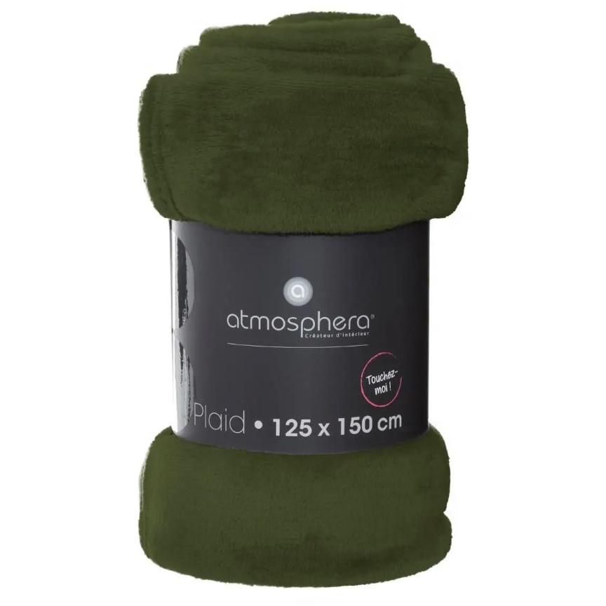Atmosphera Ćebe Flanel 150x125cm 0.477 Kg Poliester Maslinasto Zelena - detalj