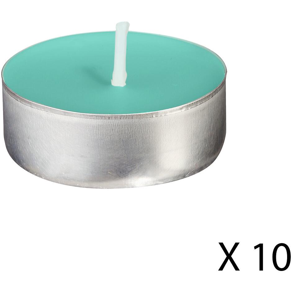 Atmosphera Set Sveca 30kom, Dim 3,7x1,3cm Vosak Svetlo Plava Cvet Tiare - detalj