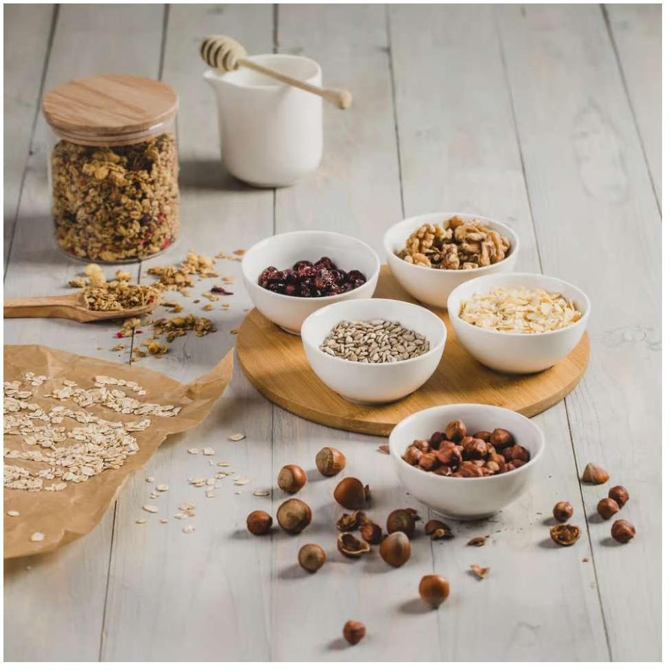 Dajar Porcelanski set 4 ovalne činije sa daskom od bambusa DJ45576 - detalj