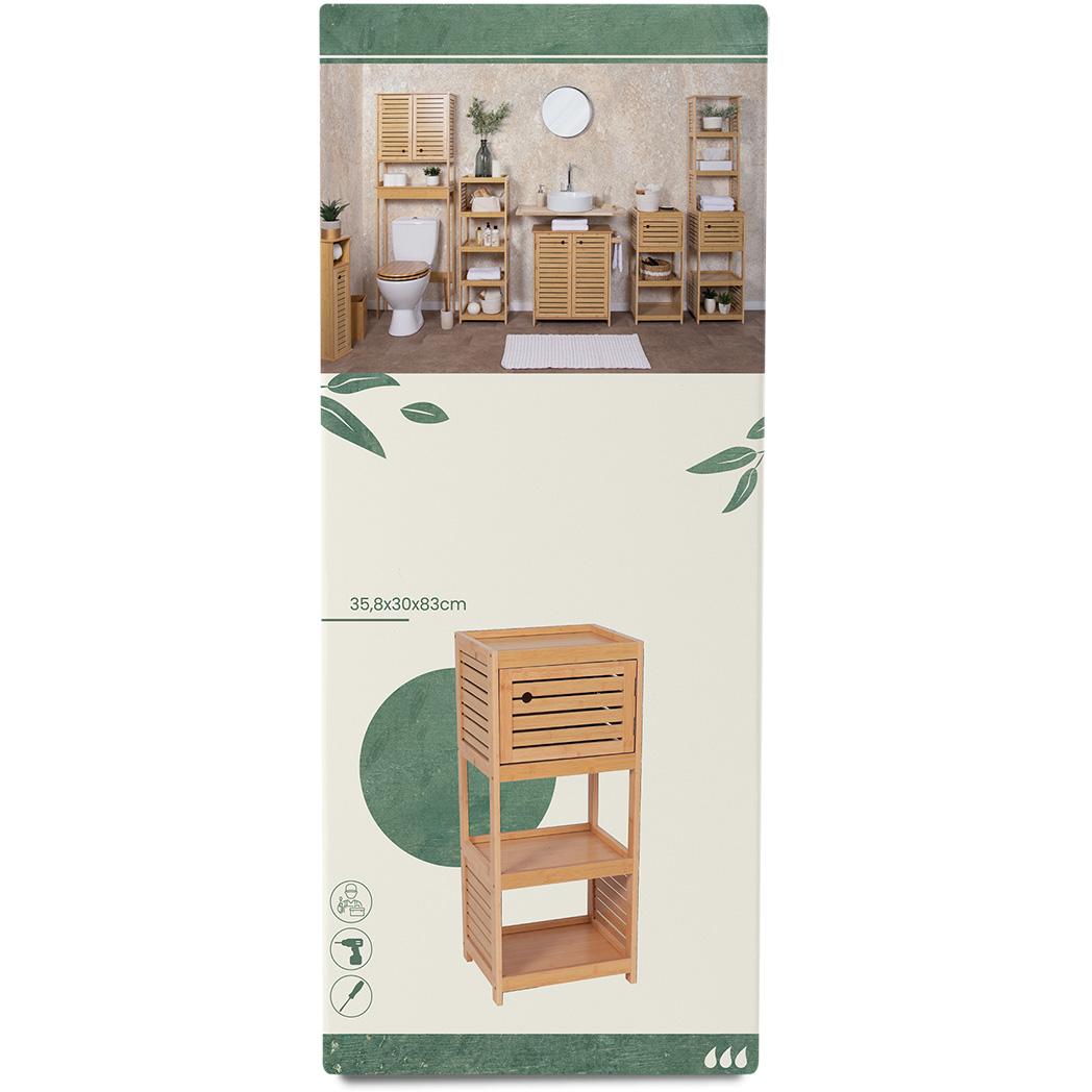 Ormarić Za Kupatilo - 1 Vrata i 2 Police Trinidad 36,5x30x83cm Mdf Bamboo - detalj