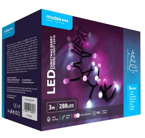 Dekorativne LED lampice 288 dioda Roze Bele Modee - detalj