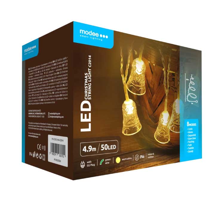 Novogodišnje lampice Zvončići 50 LED Za spoljnu i unutrašnju upotrebu - detalj