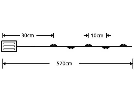 Novogodišnje lampice na baterije 50 LED ML-C1010 - detalj