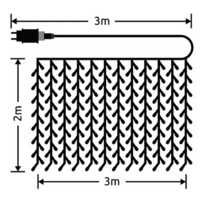 Novogodišnje lampice Mreža 3x2m 192 LED Modee C3002 - detalj