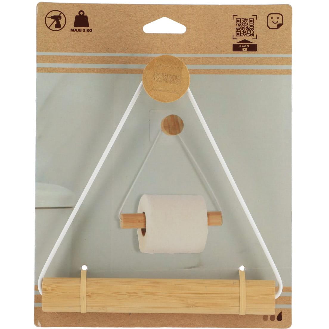 Tendance Držač Toalet Papira Samolepljivi 19x18.3x4 Cm Bambus/bela - detalj