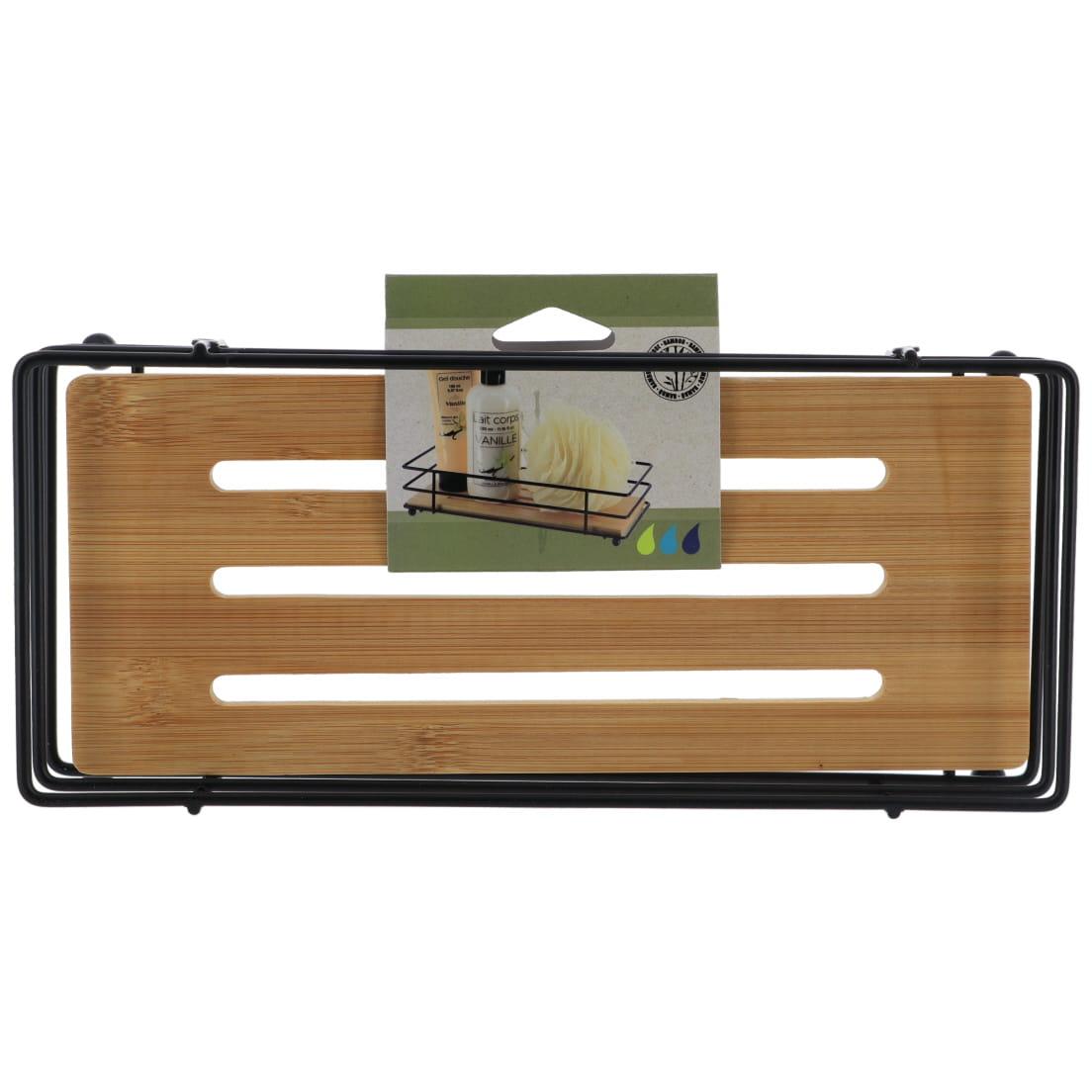 Tendance Žičana Polica 6x26,5x11,5cm Bambus Mat Crna - detalj