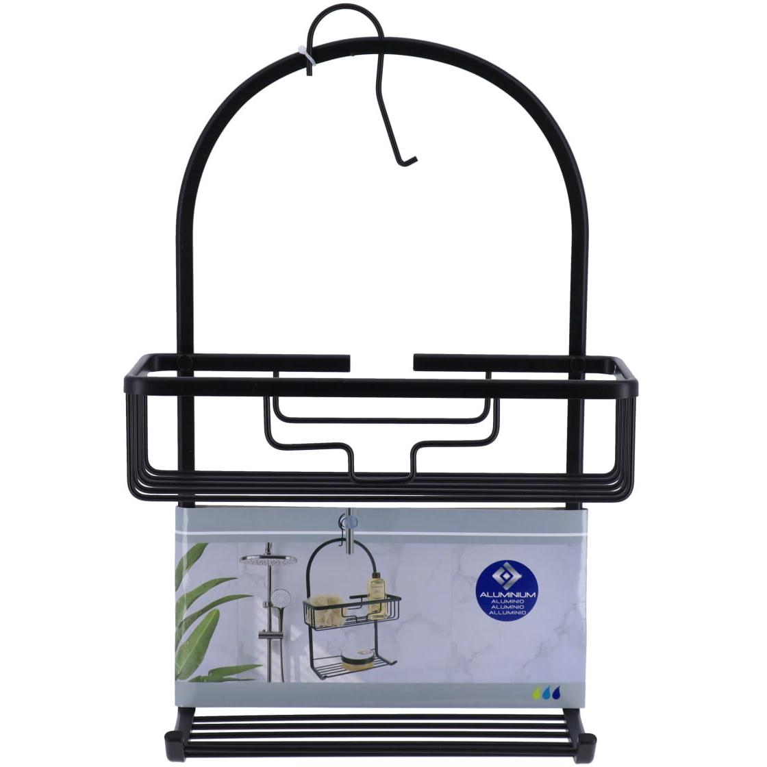 Tendance Žičana Polica Sa 2 Nivoa Sa Kukom 49x28x12,5 Crna - detalj