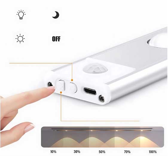 Lampa sa punjivom baterijom i senzorom pokreta Crna CLCGE-50P/BK - detalj