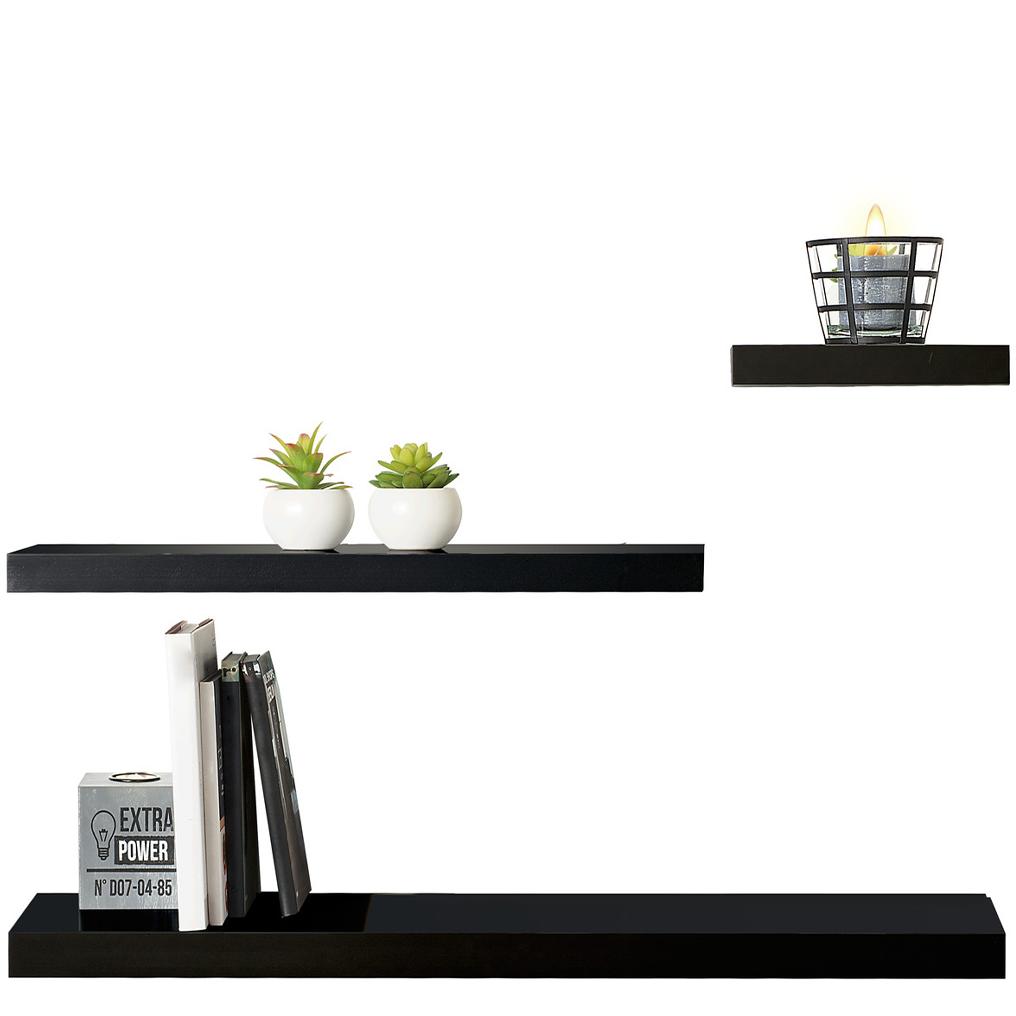 Five Zidna Polica 60 x 23.5 x 3.8 cm Mdf/drvo Crna - detalj