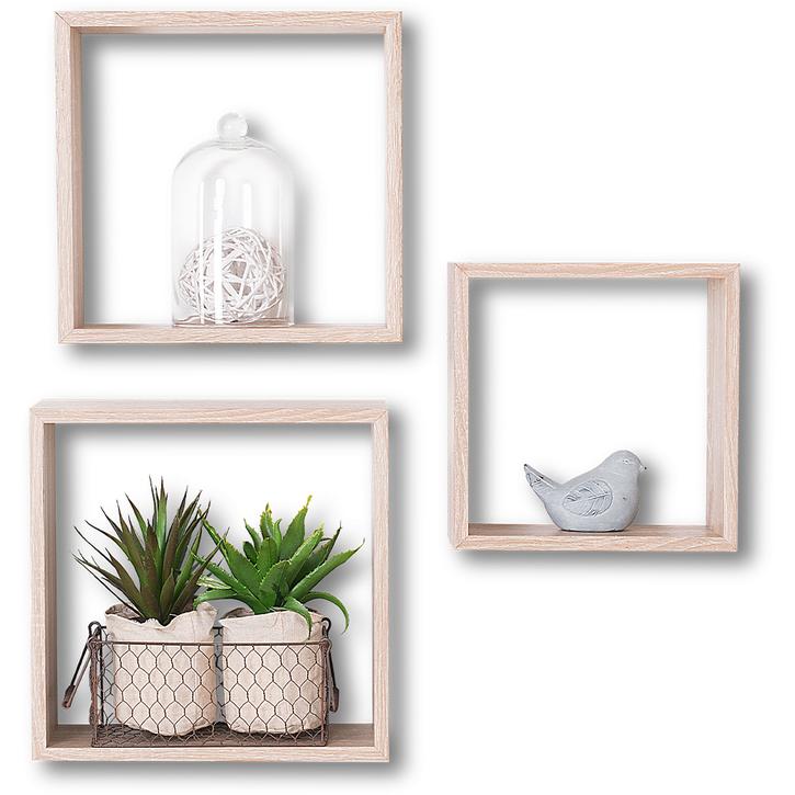 Zidne Police Kocka - 3 Komada u Pakovanju Natur - detalj