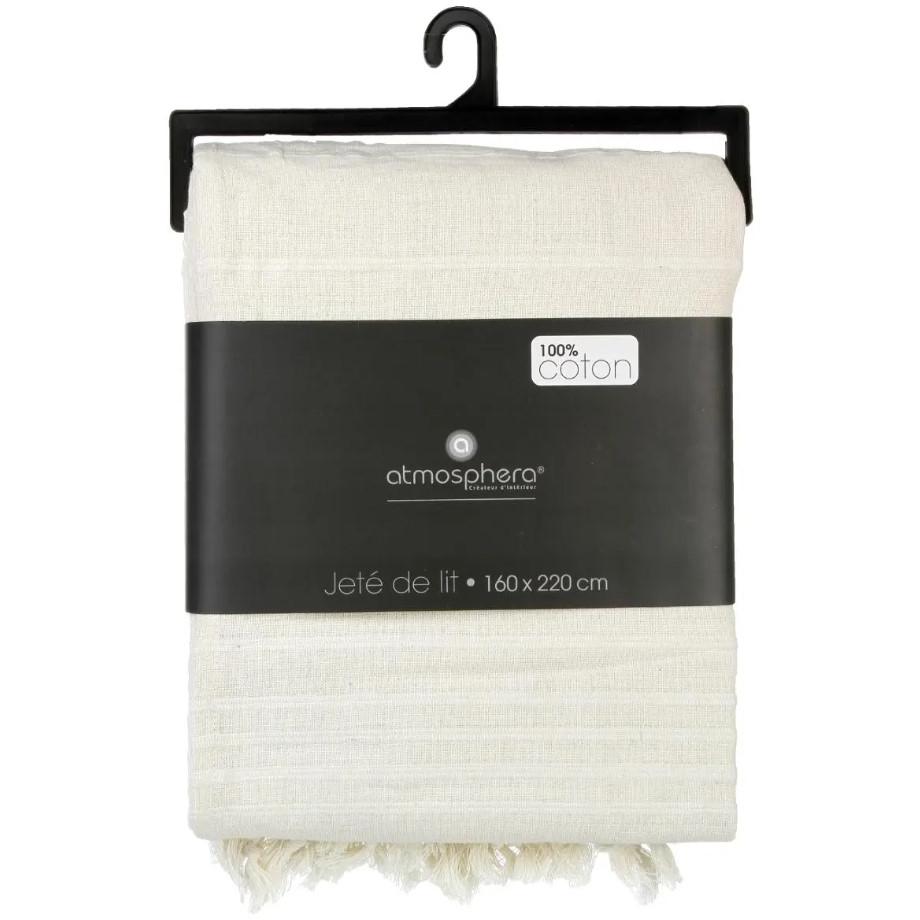 Atmosphera Prekrivač Za Krevet 220 x 160 cm Pamuk Bela - detalj