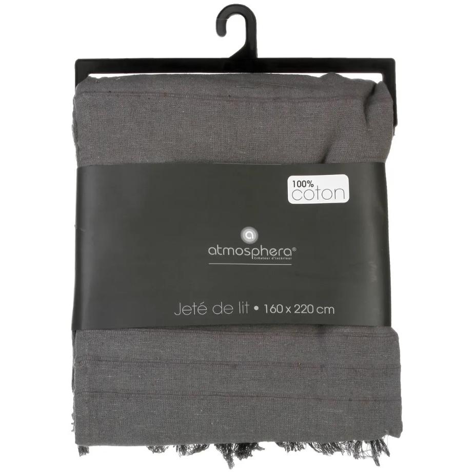 Atmosphera Prekrivač 220 x 160 cm Pamuk Siva - detalj