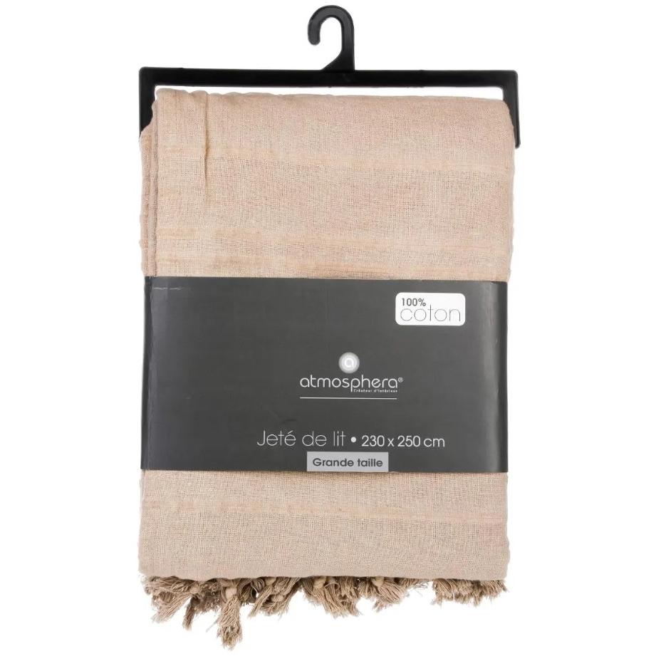 Atmosphera Prekrivac 230 x 250 cm Pamuk Bež - detalj