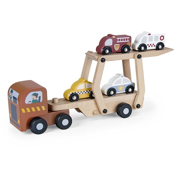 Drvena igračka Transporter kamion sa autićima PINO 9146 - detalj