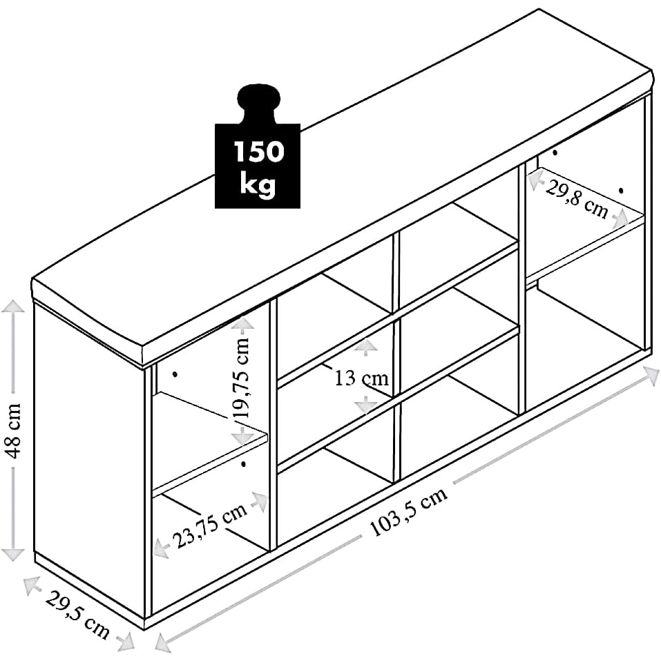 Kesper Zeleni Drveni Cipelarnik Sa Jastukom Za Sedenje KSP15982 - detalj