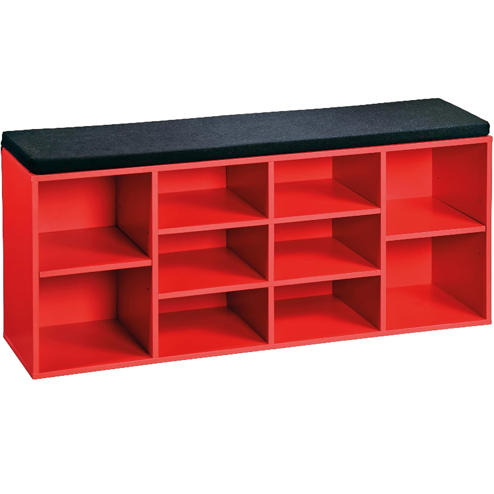 Kesper KSP15983 Drveni Crveni Cipelarnik Sa Jastukom Za Sedenje - detalj