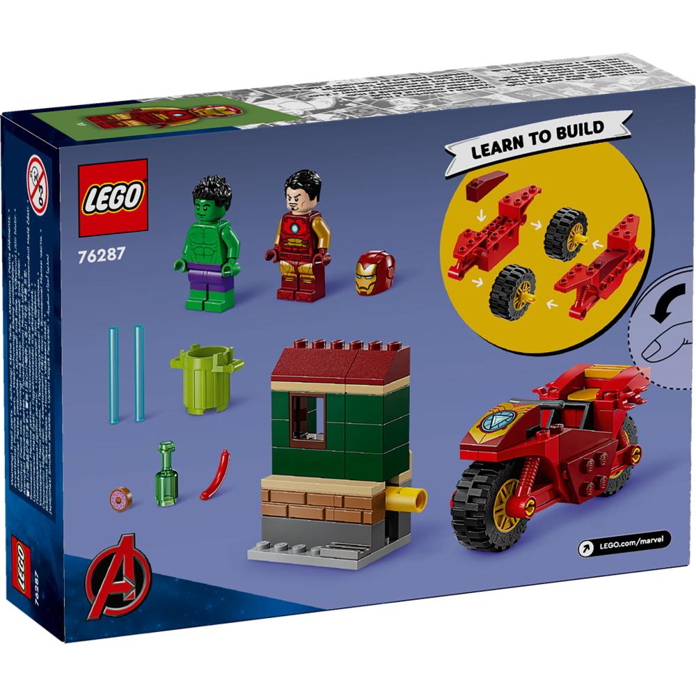 LEGO® Marvel Iron Man na motoru i Hulk 76287 - detalj