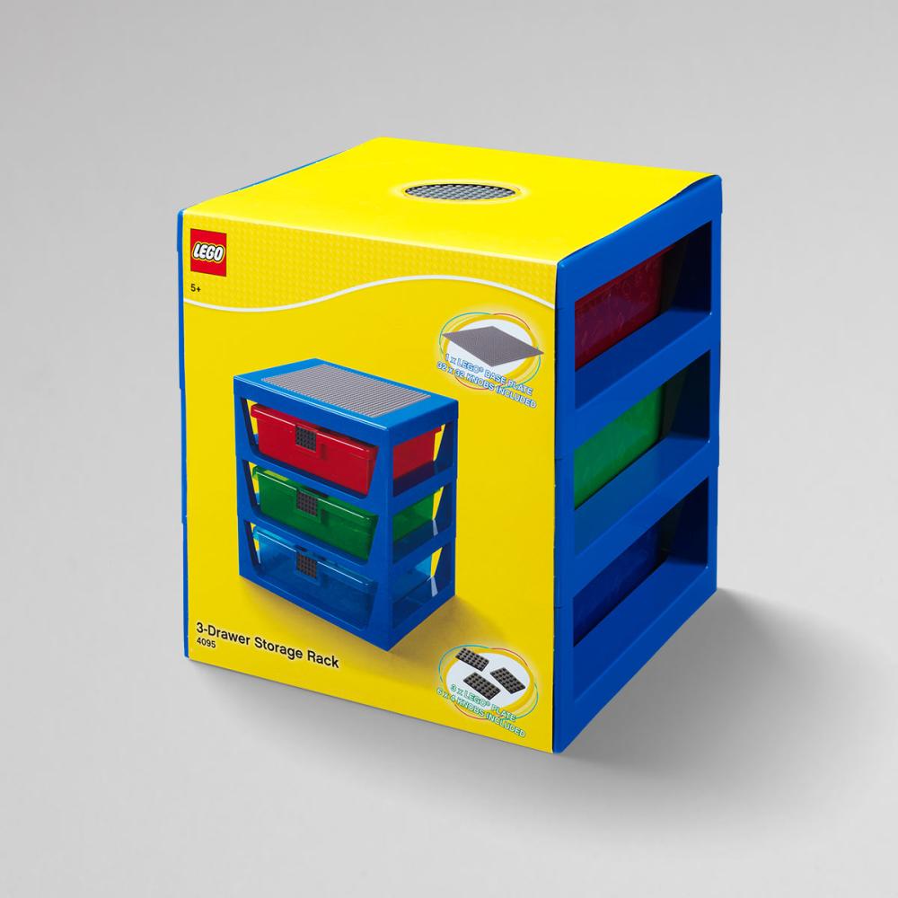 LEGO® Kutija sa 3 fioke za odlaganje i pločom za gradnju na vrhu - detalj