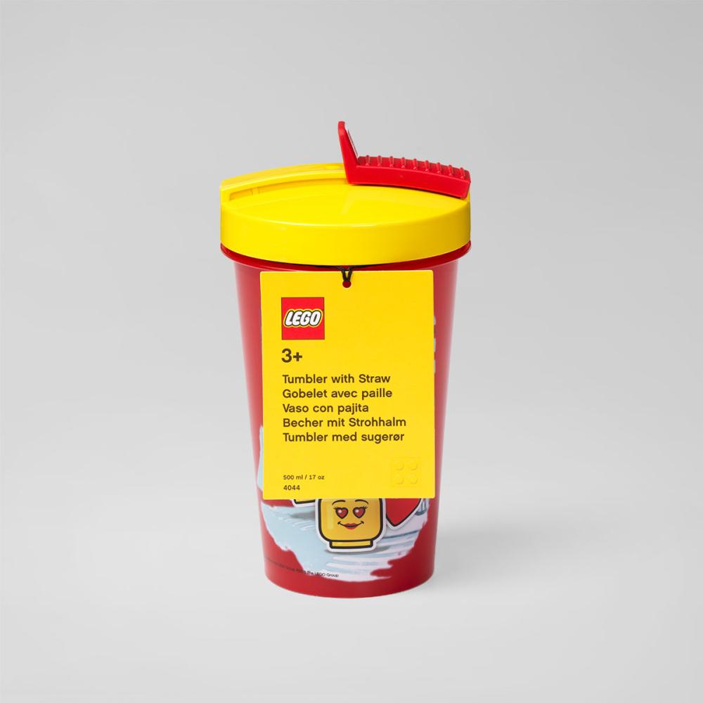 LEGO® Čaša sa poklopcem i slamkom Crvena - detalj