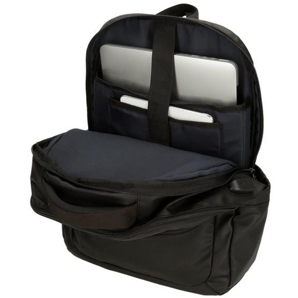 Ranac 44cm sa pregradama za laptop i tablet Pepe Jeans Dortmund black 70228 - detalj