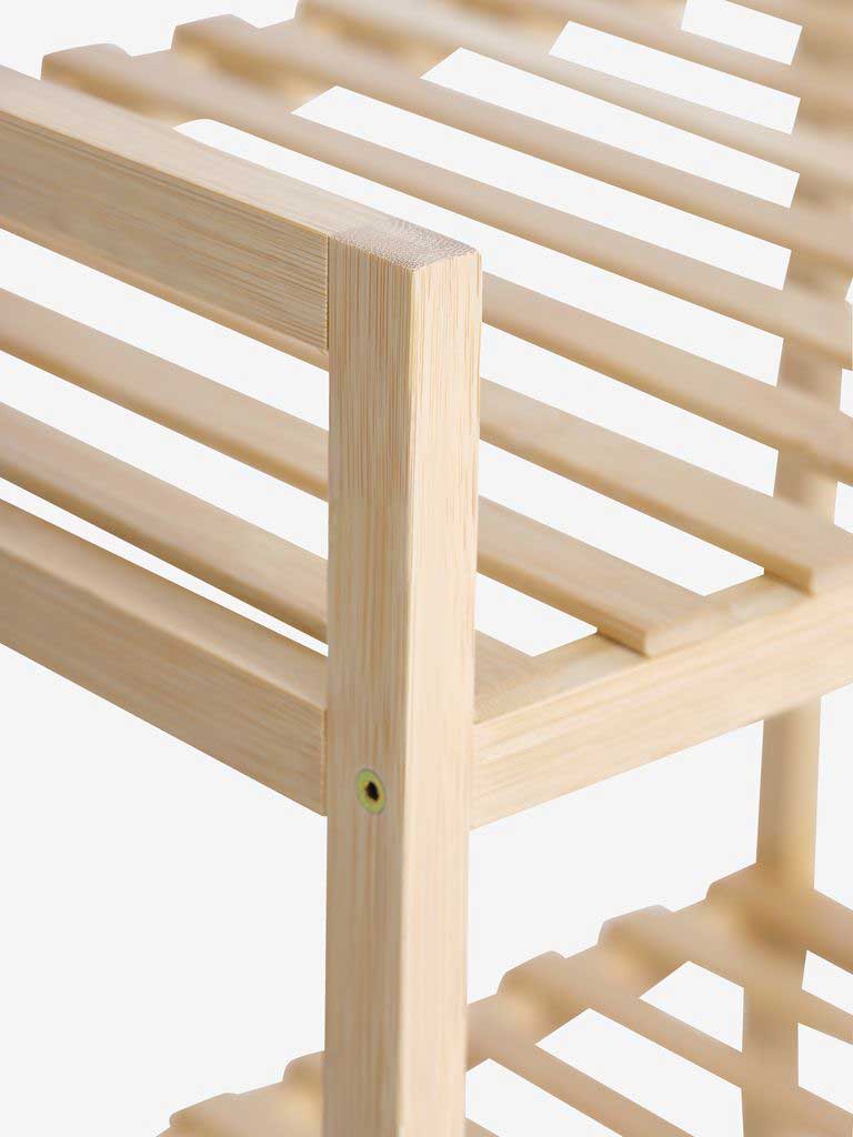 Drvena Polica Sa Točkićima Devt 3 Etaže Bambus - detalj