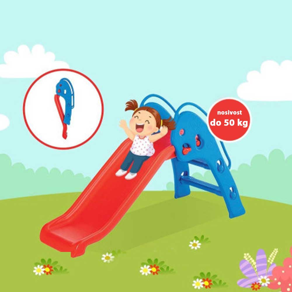 Sklopivi Tobogan Za Decu MMX Dolphin Crveno Plavi - detalj