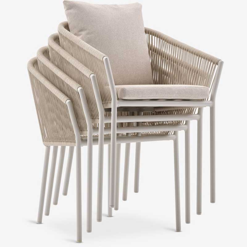 Baštenska stolica sa jastucima Bež - detalj