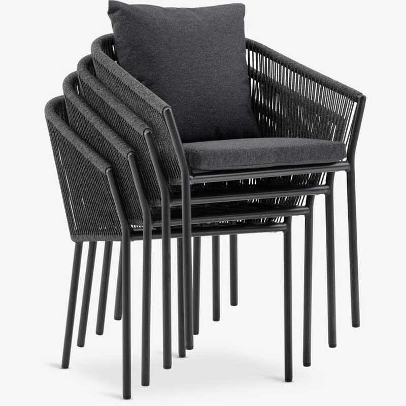 Baštenska stolica sa jastucima Siva - detalj