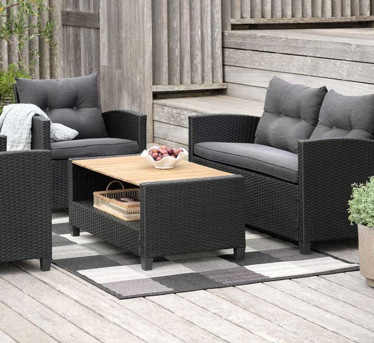 Lounge garnitura za 4 osobe Neva Black - detalj