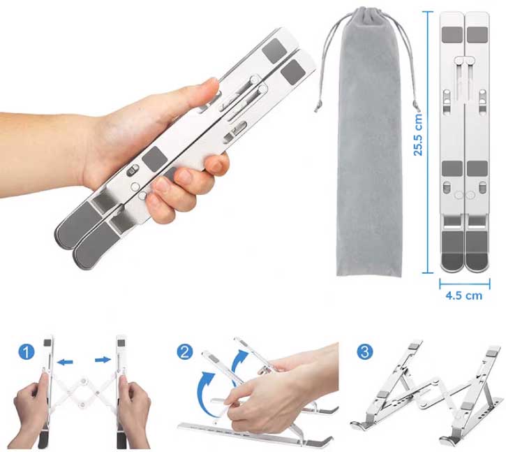Podesivi sklopivi stalak za laptop LPH01/S - detalj