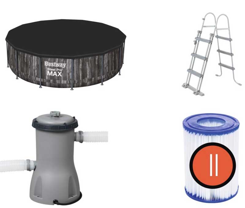 Bestway 5614Z Bazen sa čeličnim ramom pumpom i merdevinama 4.27m x 1.07m - detalj