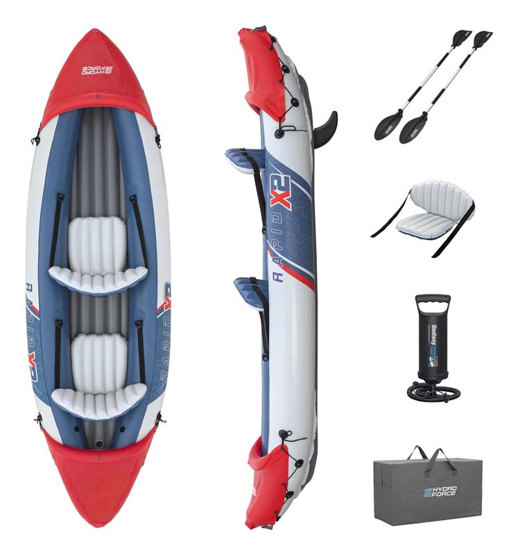 Kajak dvosed na naduvavanje sa veslima i pumpom Bestway Hydro-Force Rapid X2 65077 - detalj