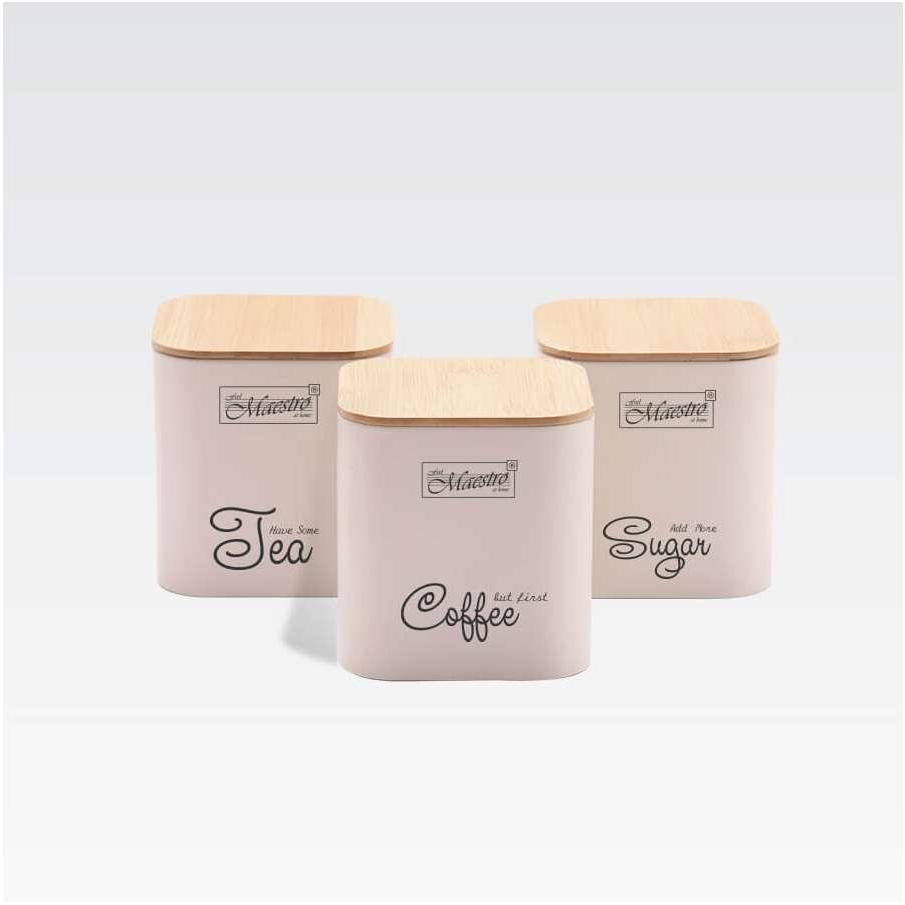 Metalne kuhinjske kutije sa poklopcima Maestro Ivory MR1775-3S - detalj