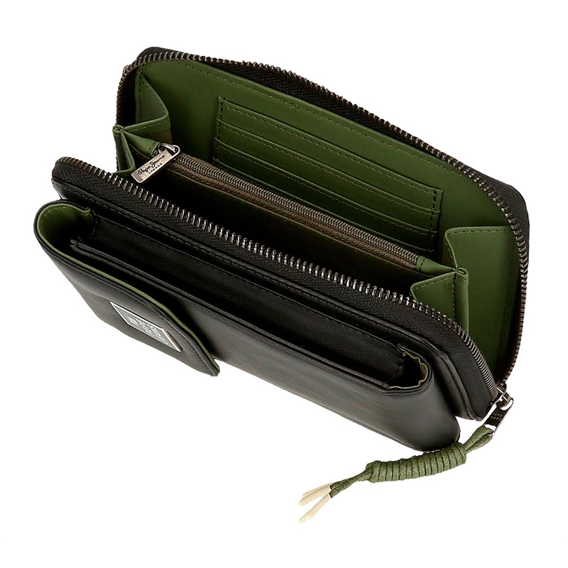 Torbica za telefon i novčanik Pepe Jeans Bea black 75653 - detalj