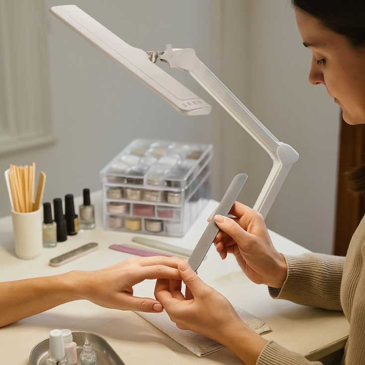 Zglobna stona LED lampa sa promenljivom bojom svetla RL805/WH - detalj