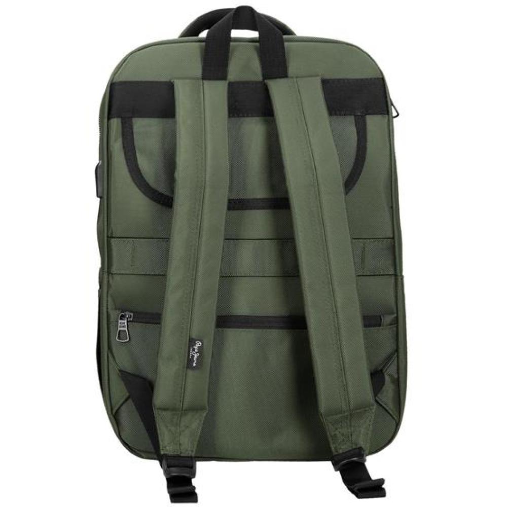 Ranac 44cm sa pregradama za laptop i tablet Pepe Jeans Bromley green 70625 - detalj