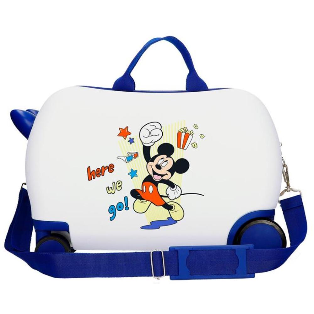 Dečiji kofer za put i vožnju Disney Mickey Here We Go white 47710 - detalj