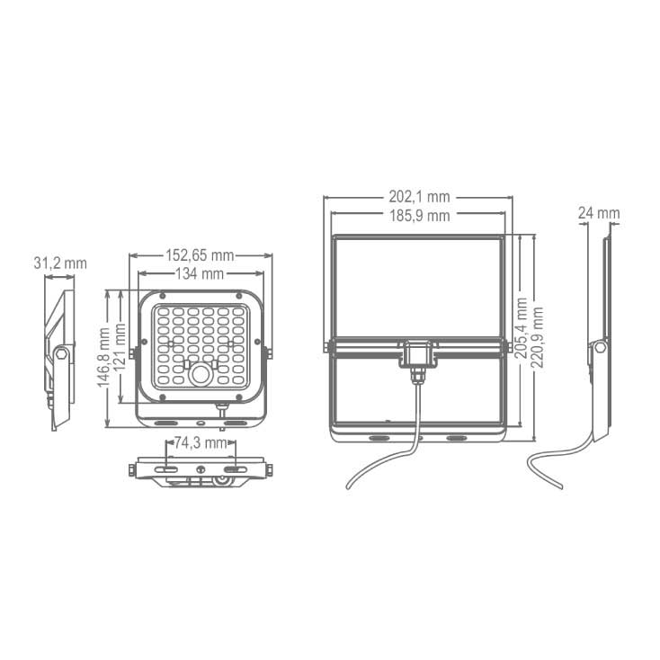 Solarni LED reflektor sa senzorom pokreta i daljinskim upravljačem Home FLP1500SOLAR - detalj