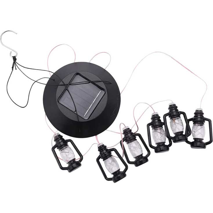 Viseća solarna LED lampa sa mini fenjerima 5809 - detalj